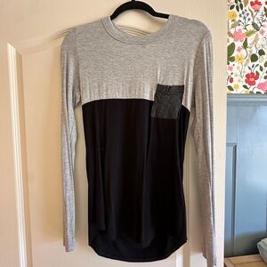 Fifteen twenty fitted long sleeve shirt with leather pocket